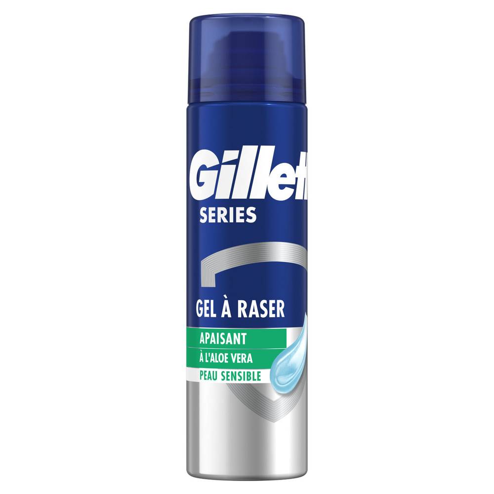 Gillette - Gel à raser apaisant à l'aloe vera pour peau sensible