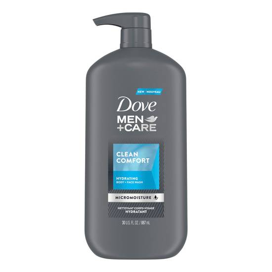 Dove Men+Care Clean Comfort Body and Face Wash For Fresh, Healthy-Feeling Skin, 30 OZ