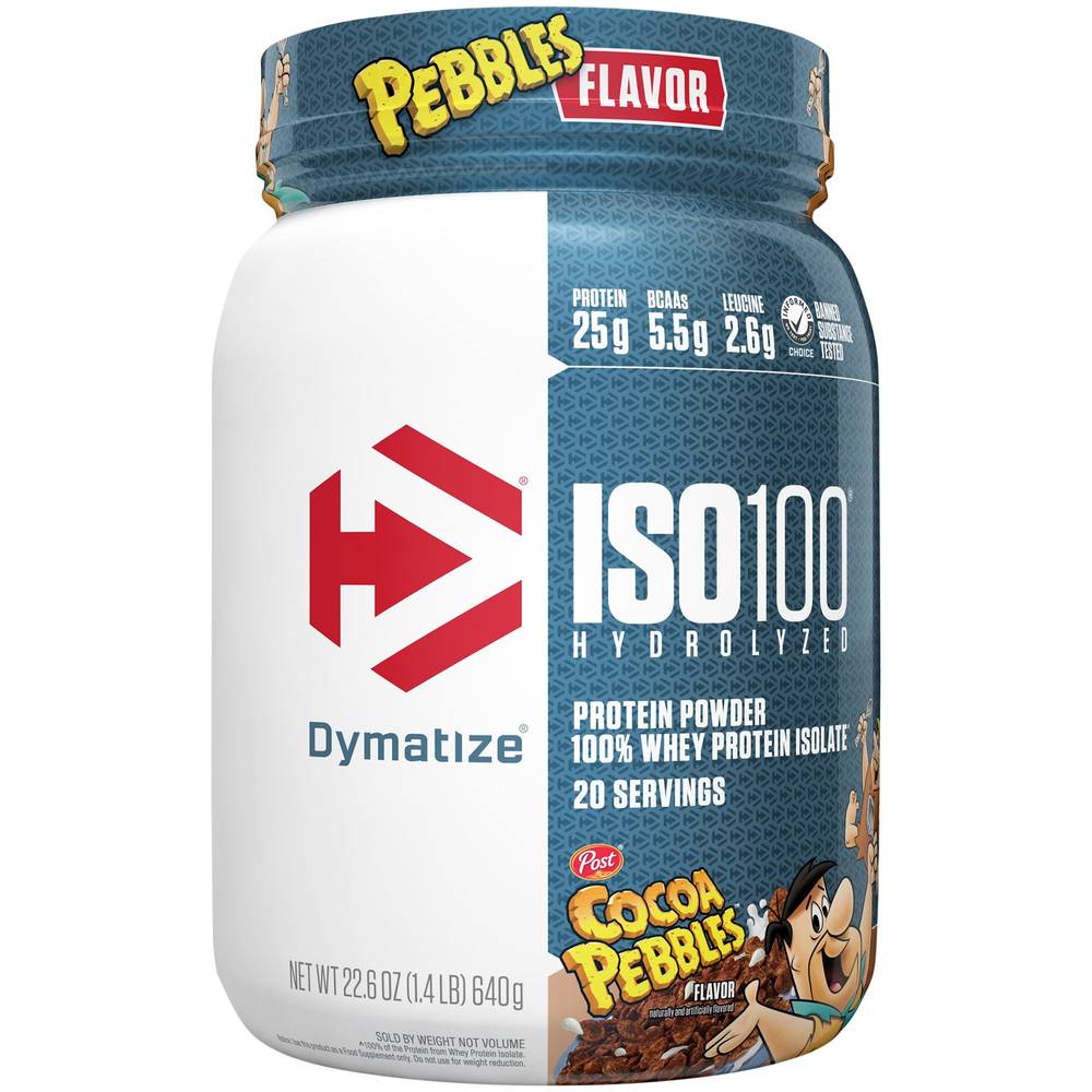 Dymatize Iso 100 Hydrolyzed Protein Powder (22.6 oz) (cocoa pebble)