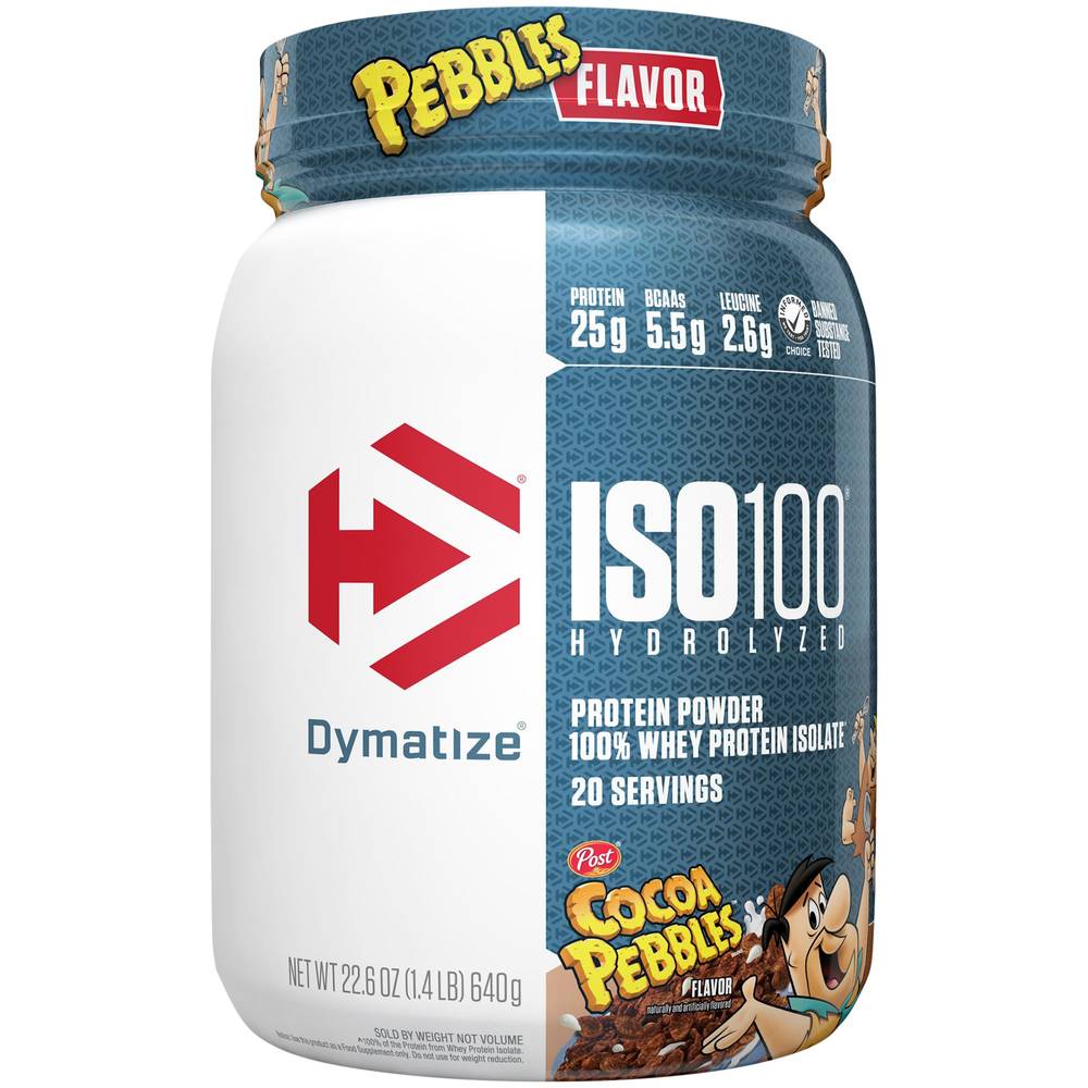 Dymatize Iso 100 Hydrolyzed Protein Powder, Cocoa Pebble (22.6 oz)