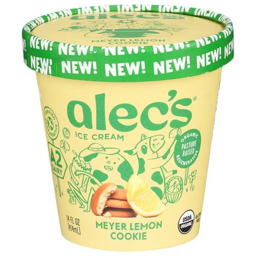 Alec's Ice Cream Organic Meyer Lemon Cookie Ice Cream