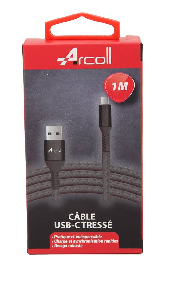 Arcoll - Câble usb c tressé 1m, Delivery Near You