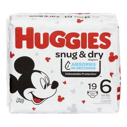 Huggies couches snug & dry, taille 6 (19unités) - snug & dry diapers (19 units)