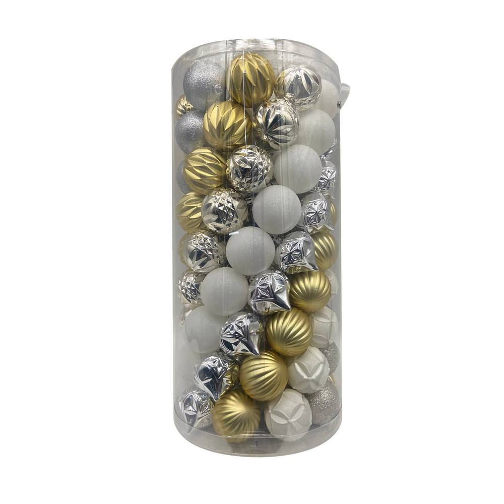 Holiday Living 101-count Multi Gold and Silver Shatterproof Ornament Set | 014-98317