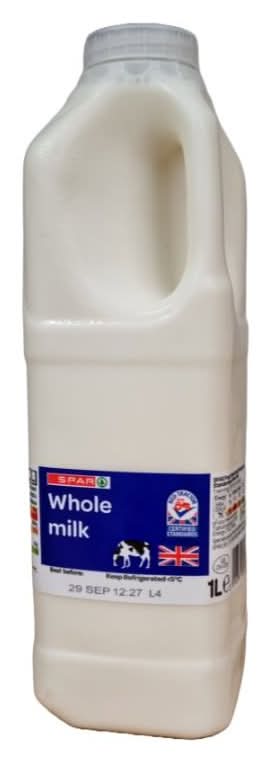 SPAR Whole Milk 1ltr