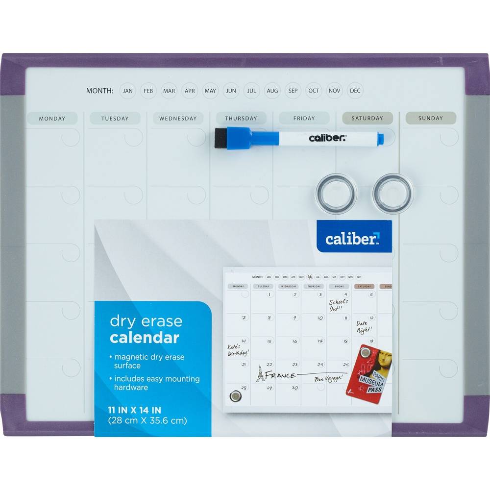 Caliber Dry Erase Calendar 11 X 14 In