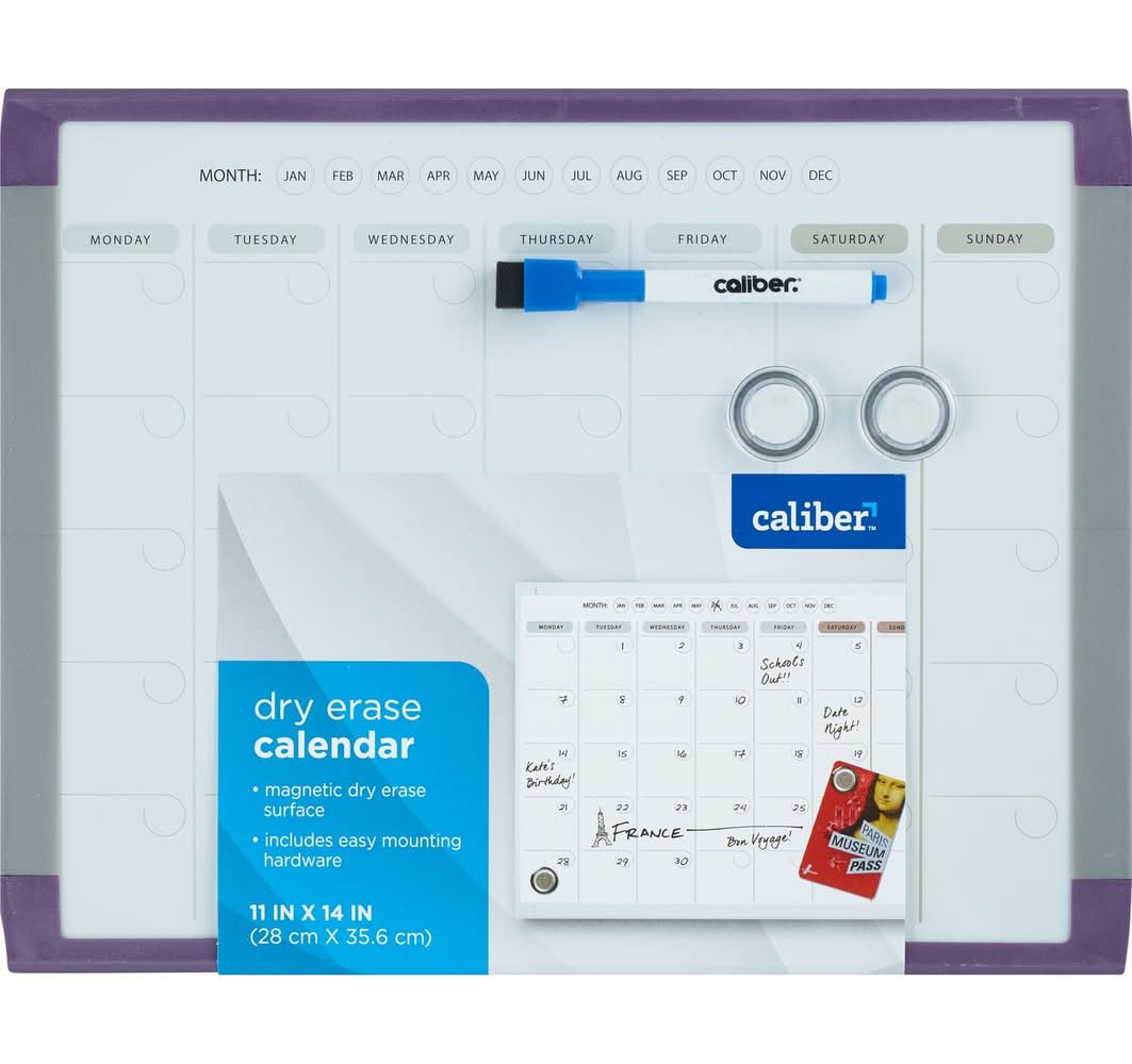 Caliber Dry erase calendar