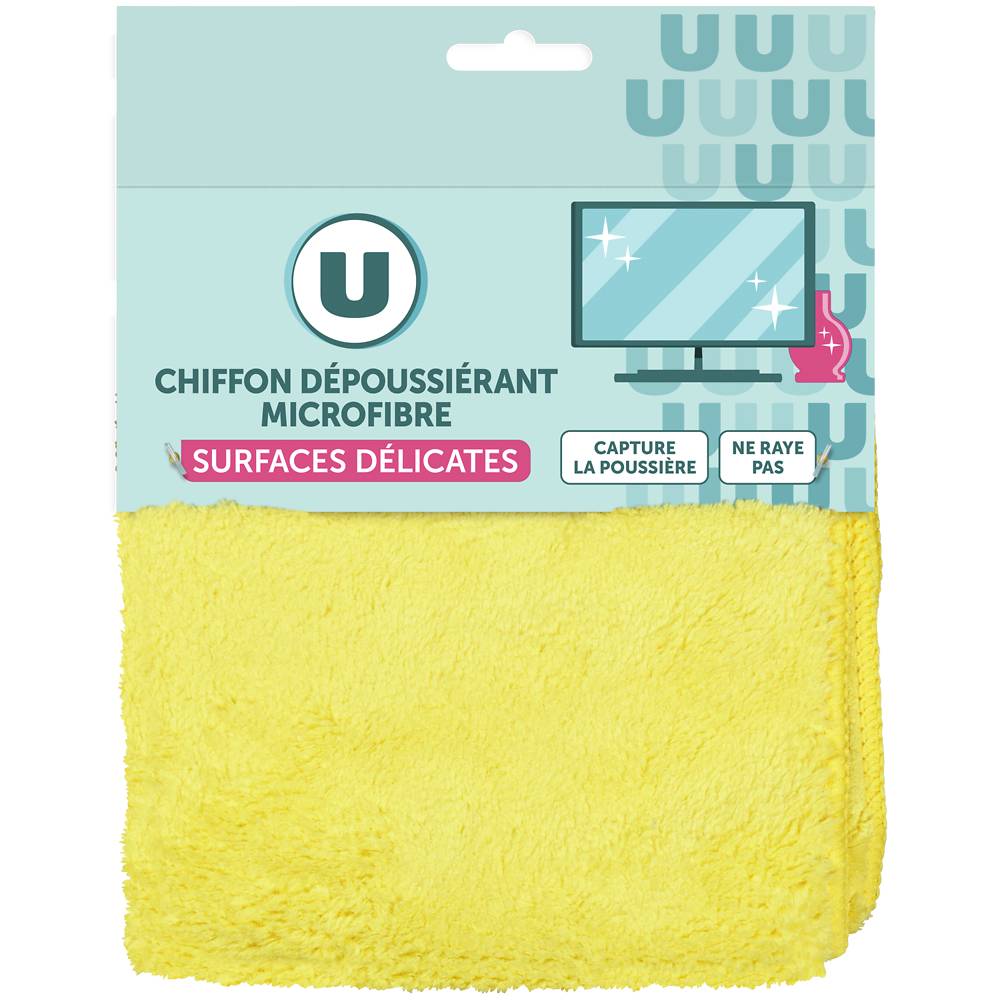 U - Chiffon en microfibre dépoussiérant surfaces délicates (1 pièce)