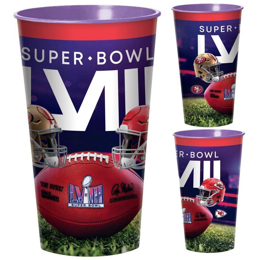 Party City Exclusive Dueling Teams Super Bowl Cup (4" x 6.5")