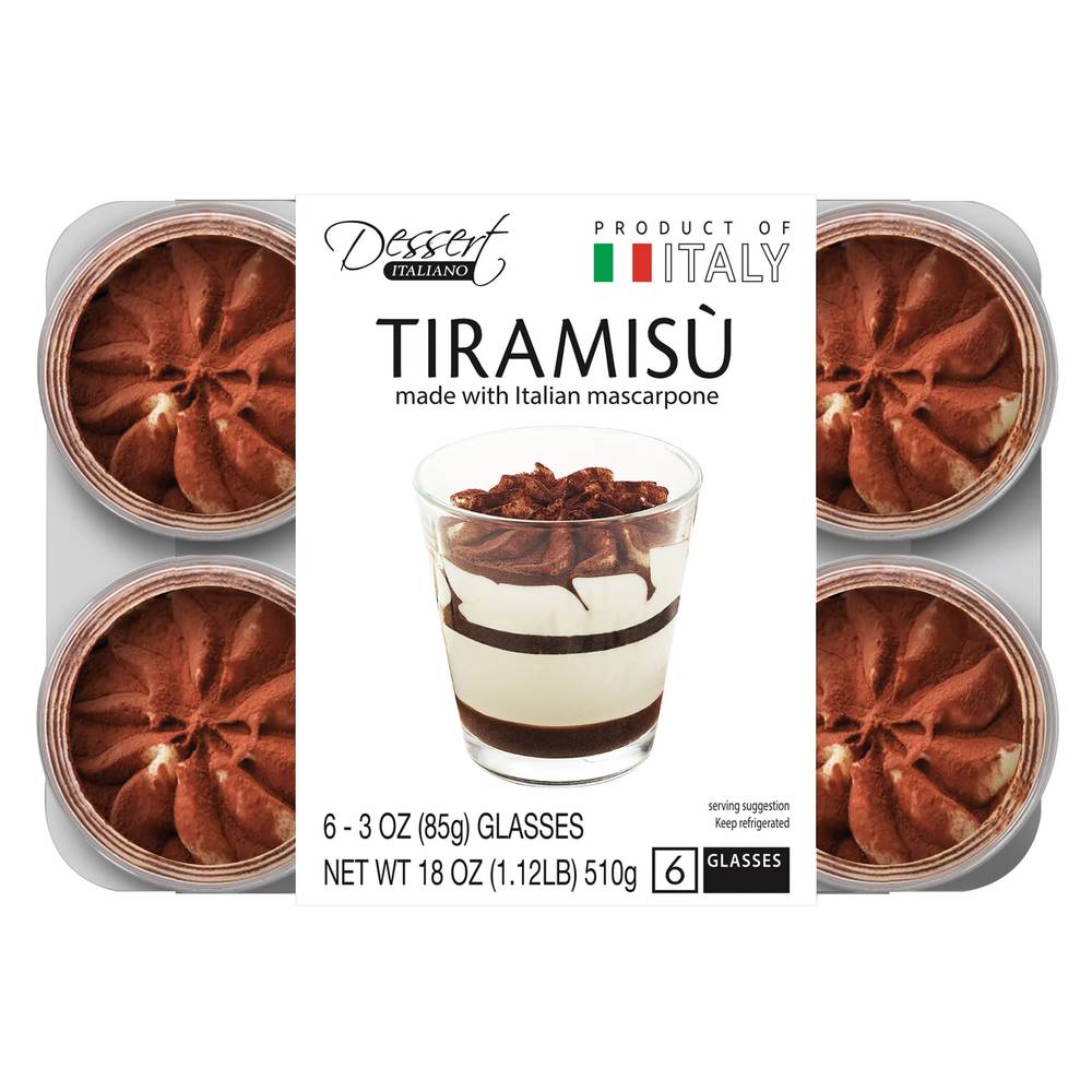 Dessert Italiano Tiramisu Cups, 3 oz, 6 count