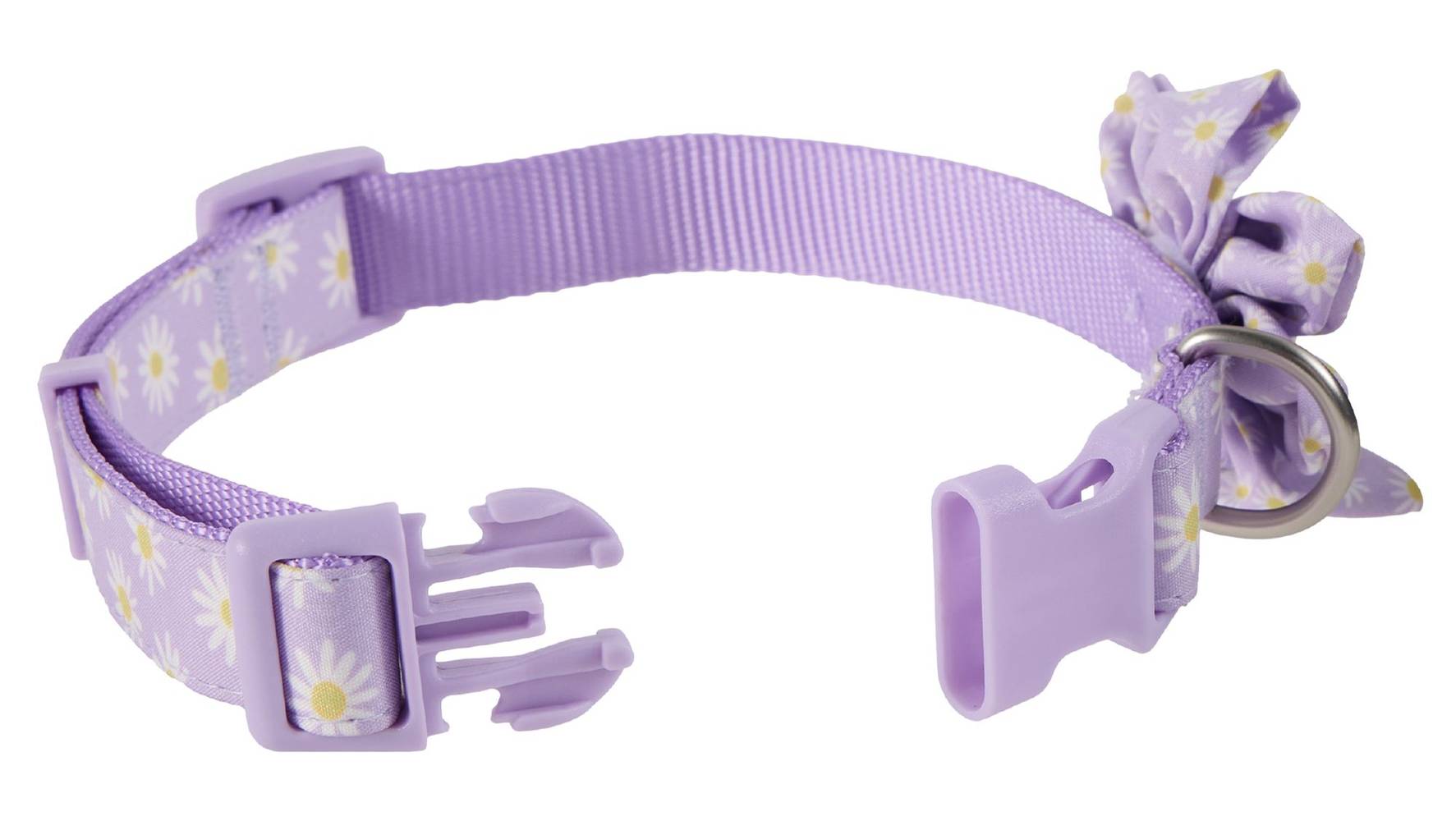Top Paw Lavender Daisy Dog Collar, Small, Purple