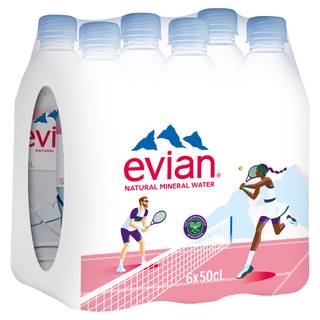 evian Still Natural Mineral Water 6 x 500ml