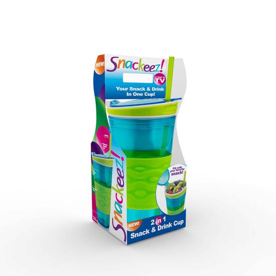 Snackeez 2-in-1 Snack & Drink Cup, Blue