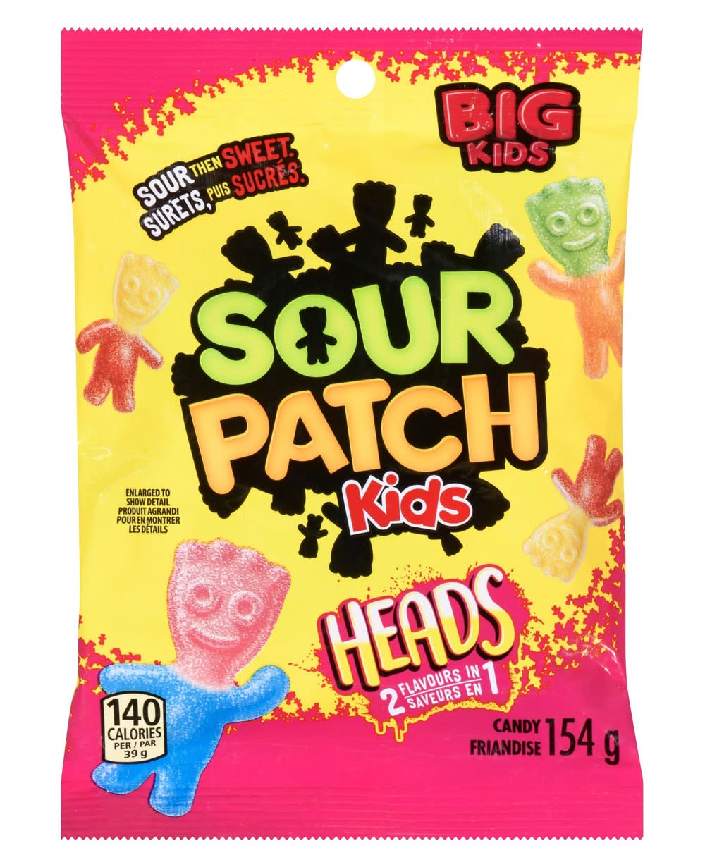 Sour Patch Kids Big Headz Candy Gummy Candy, Assorted (154 kg)
