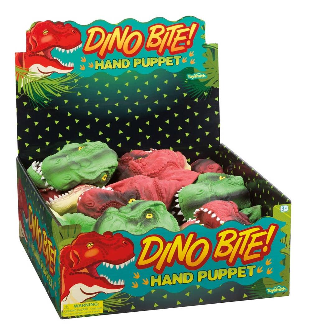 Toysmith Chompy Dino Hand Puppets - Assorted Colors - Creative Play Toy for Kids 5+ Years | 6246