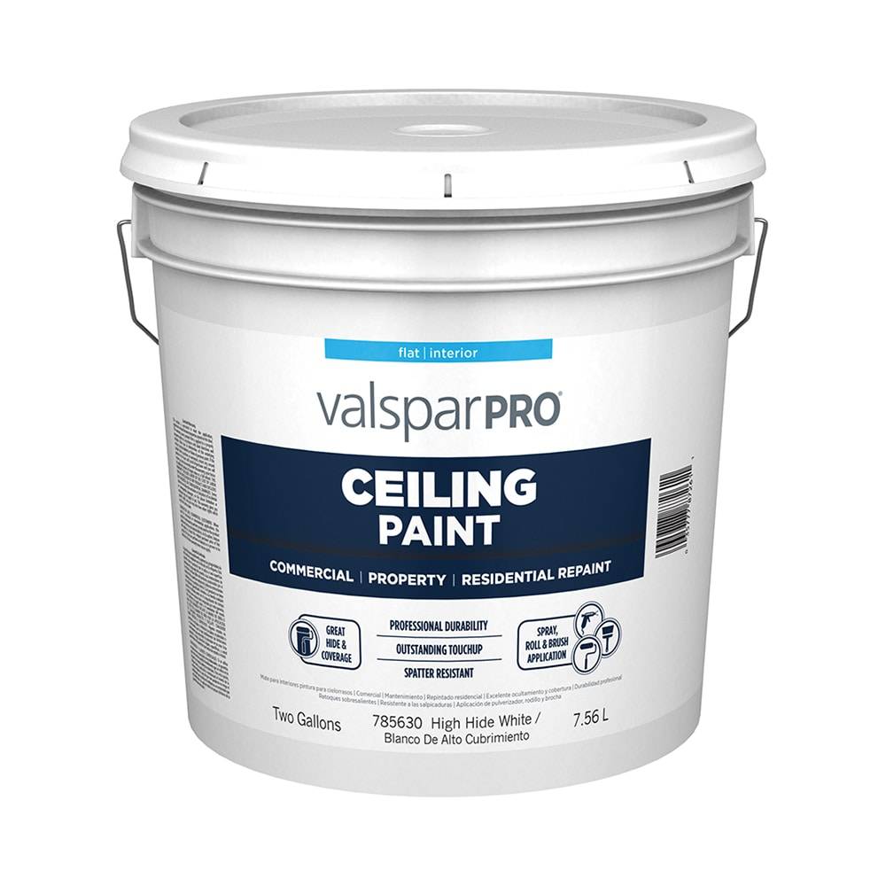 Valspar Flat High Hide White Ceiling Paint (2-Gallon) | CP0060007-17