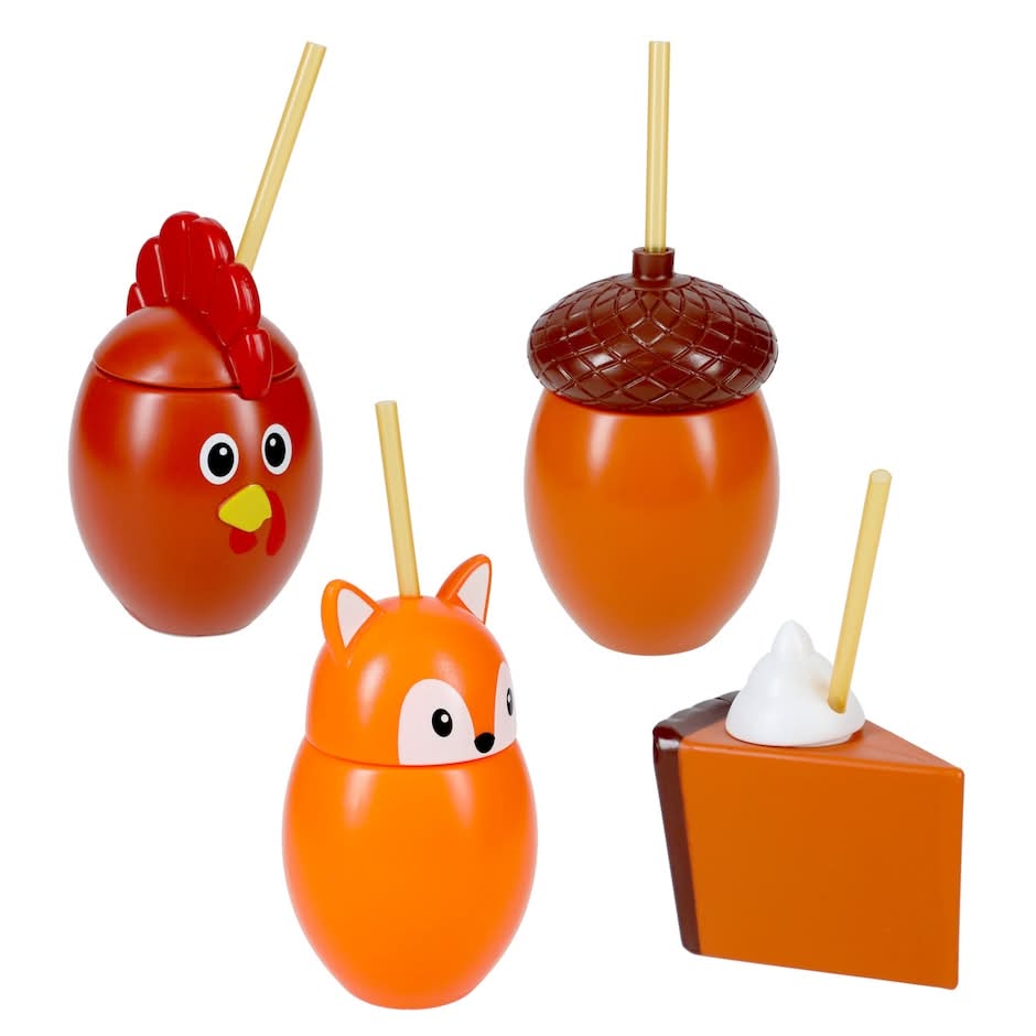 Harvest Icon Cup With Straw, Assorted Designs