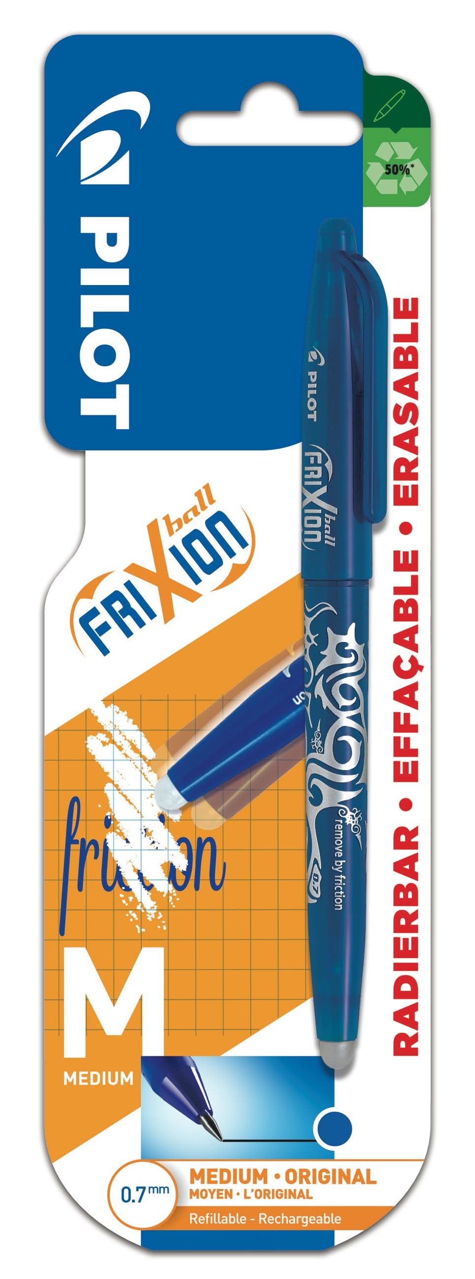 Pilot - Frixion stylo roller effaçable ball bleu
