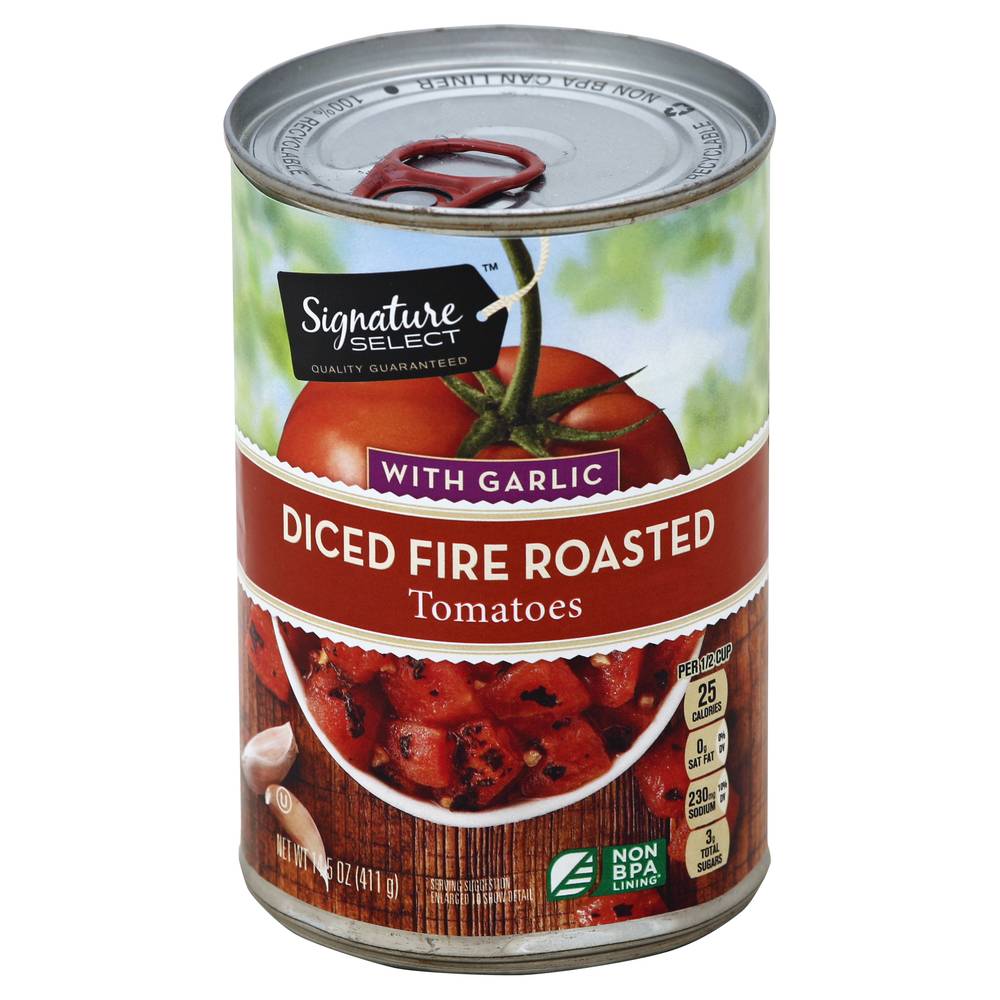 Signature Select Tomatoes Fire Roasted With Garlic Diced (14.5 oz)