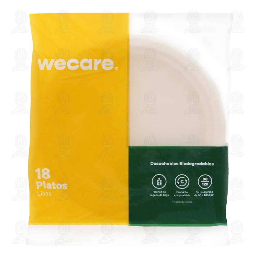 We Care · Platos desechables grandes biodegradables