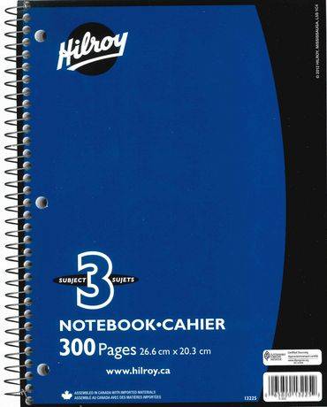 Hilroy 3 Subject 300pages Notebook, Blue