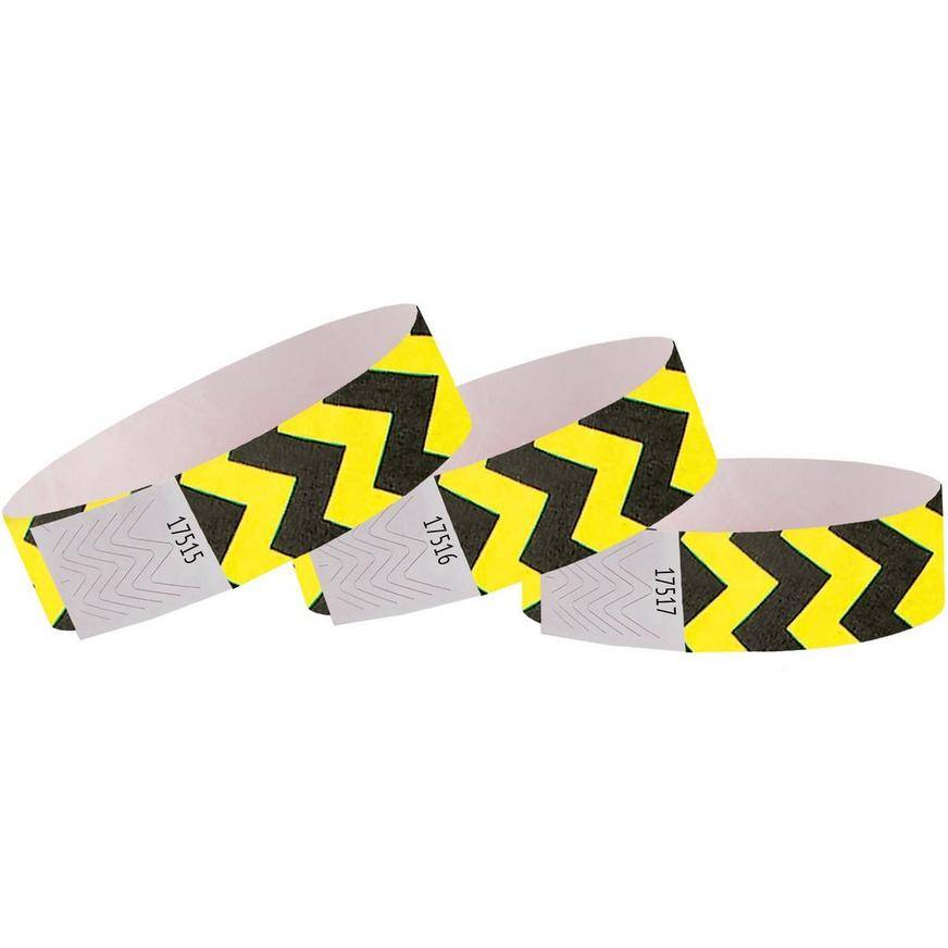 Amscan Chevron Paper Wristbands (yellow) (500 ct)