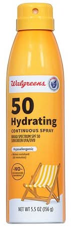 Walgreens Hydrating Continuous Spray Spf 50 Sunscreen (5.5 oz)
