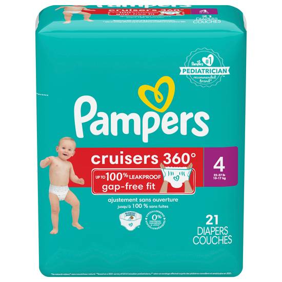 Pampers Cruisers 360 Fit 4 (22-37 lb) Jumbo pack Diapers (21 ct)