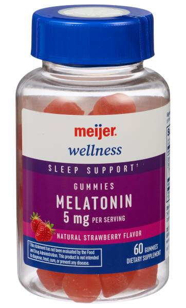 Meijer Melatonin 5 mg Sleep Support Gummies, Strawberry (60 ct)