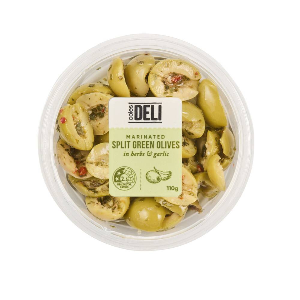 Coles Express Split Green Olives (110g)