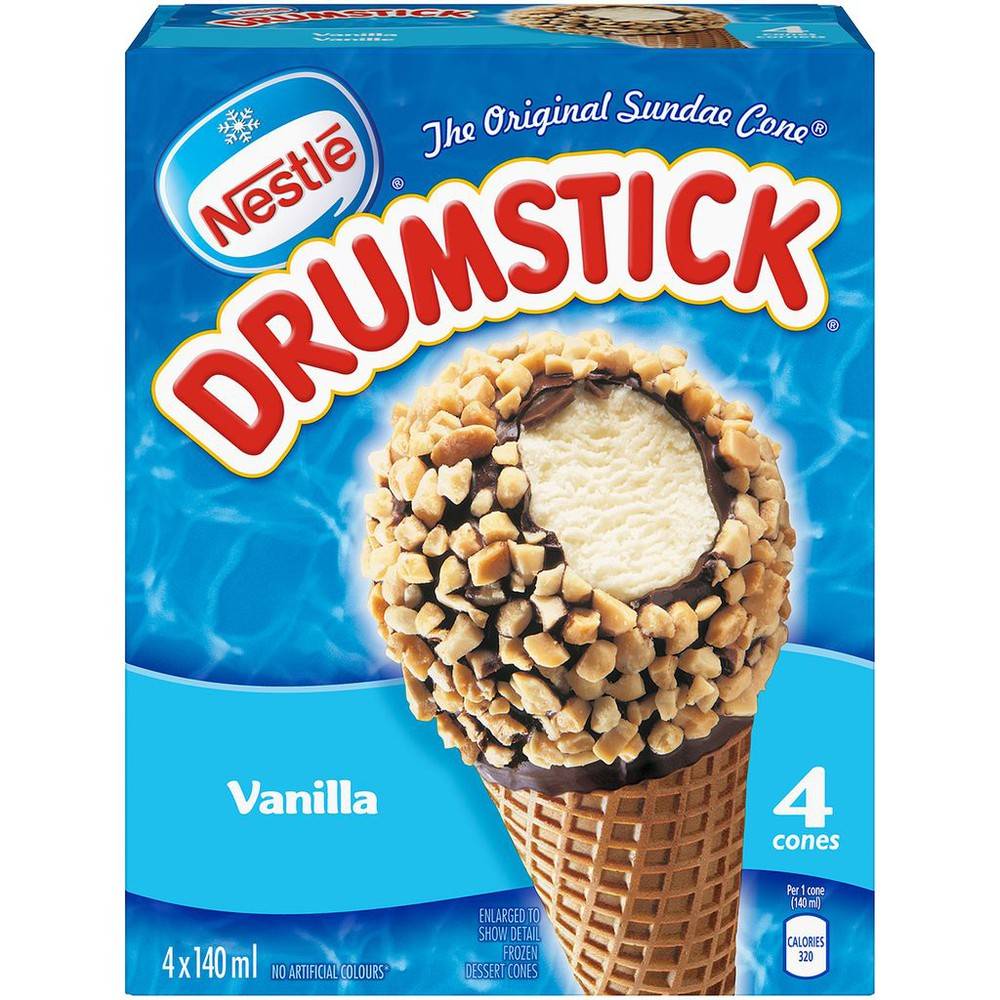 Drumstick Vanilla Frozen Cones (140 ml, 4 ct)