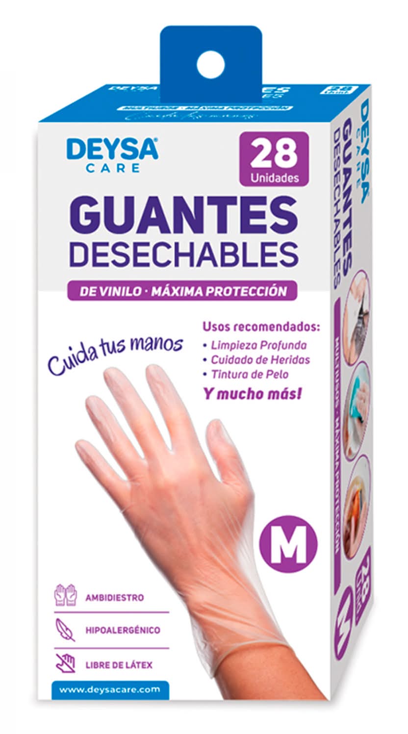Deysa care · Guantes de vinilo - M (28 un)