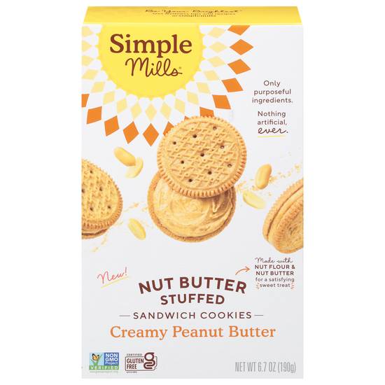 Simple Mills Sandwich Cookies (creamy peanut butter)