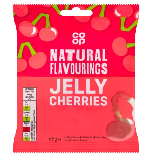Co-op Cherries, Natural Jelly (65g)