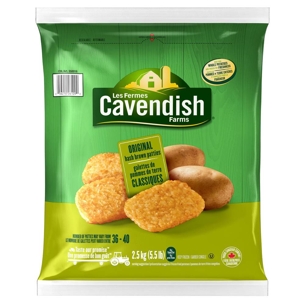 Cavendish Farms Frozen Original Hash Brown Patties, 2.5 Kg