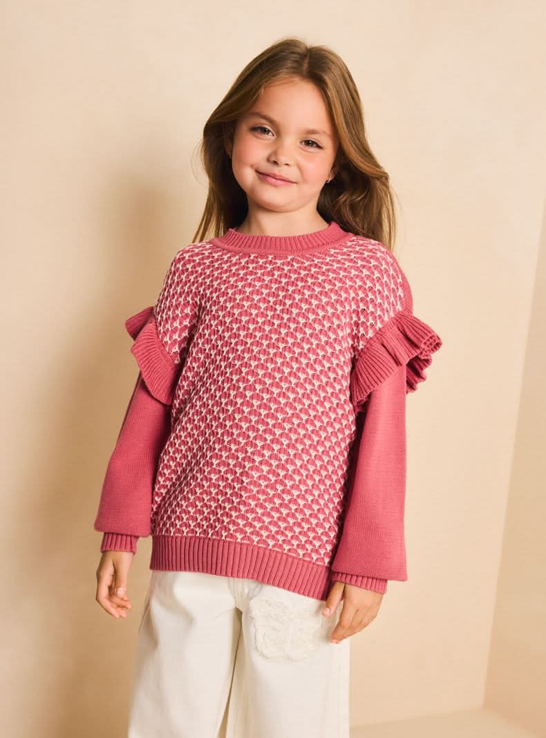 Umbrale Sweater Tejido Delicado 2 Colores rojo claro 8