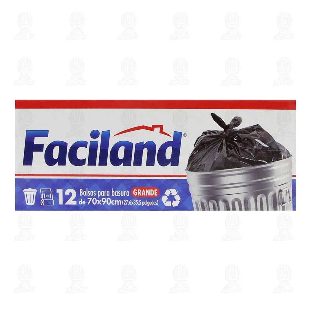 Faciland · Bolsas desechables para basura, G (12 un)