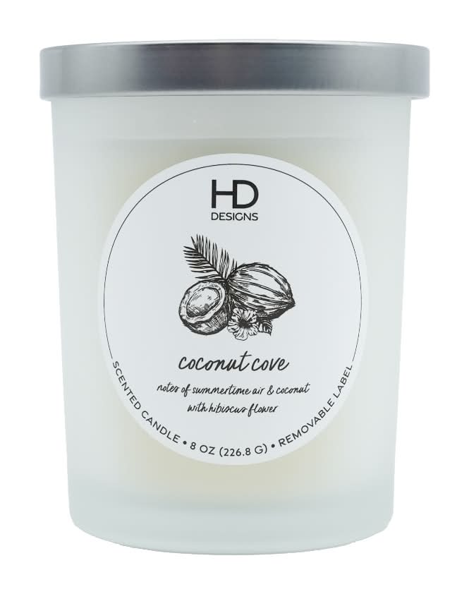 HD Designs Frosted Jar Candle - Coconut Cove