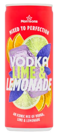 Morrisons Lime-Lemonade, Flavored Vodka (250ml)