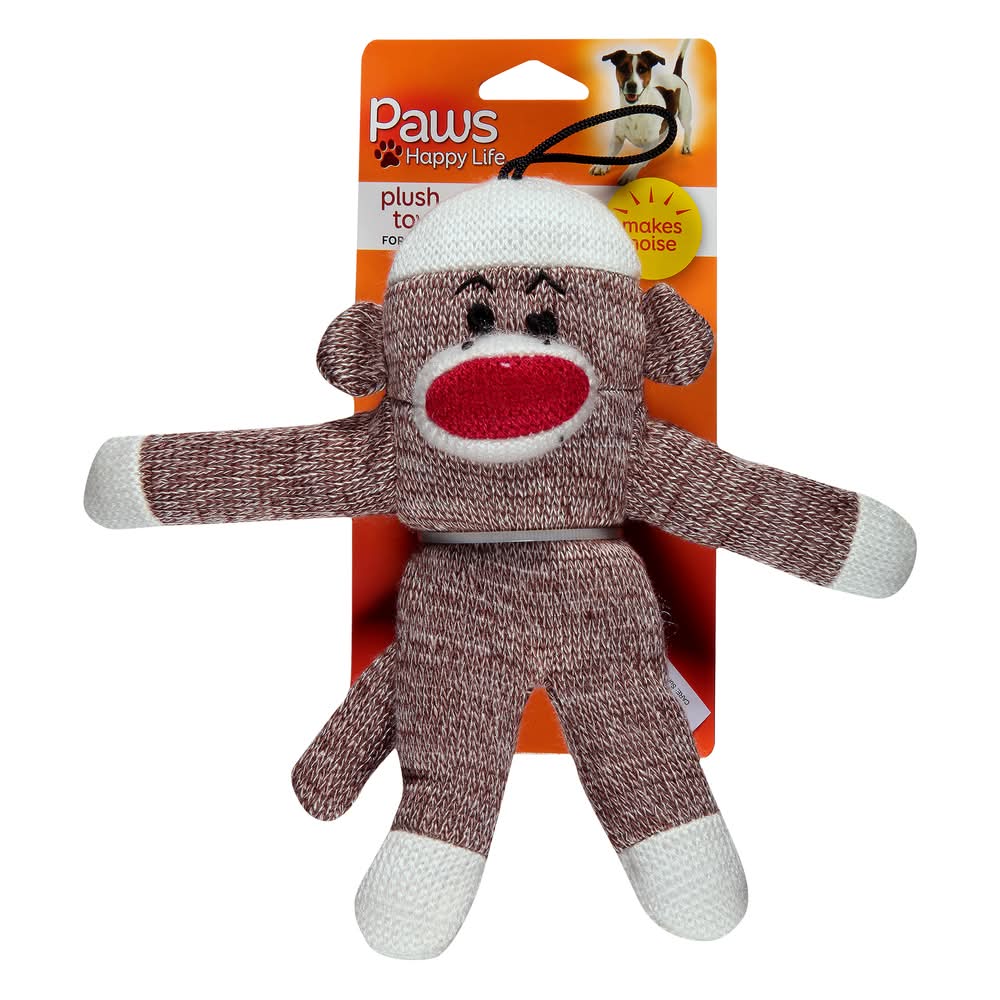 Paws Happy Life Sock Pals Monkey Dog Toy