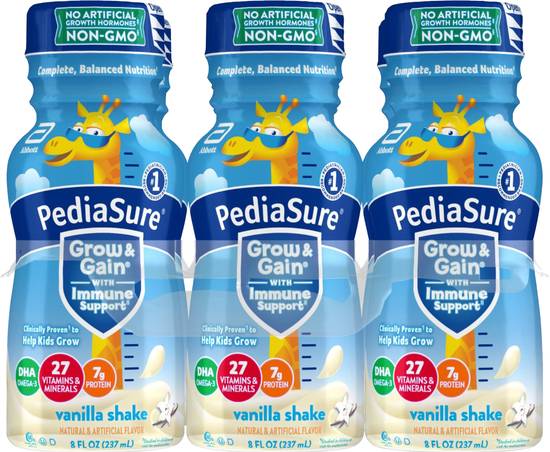 Pediasure Grow & Gain With Immune Support Vanilla Shake (6 ct)