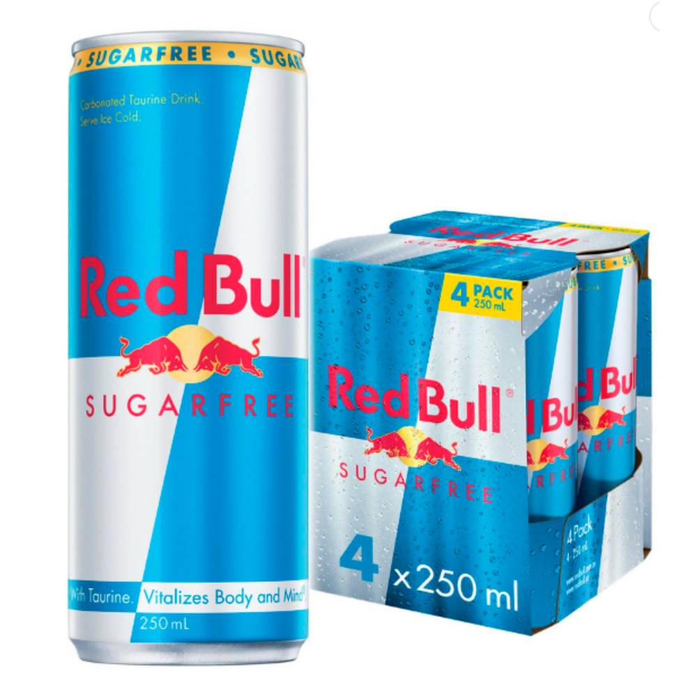 Red Bull Sugar Free Energy Drink (4 x 250mL)