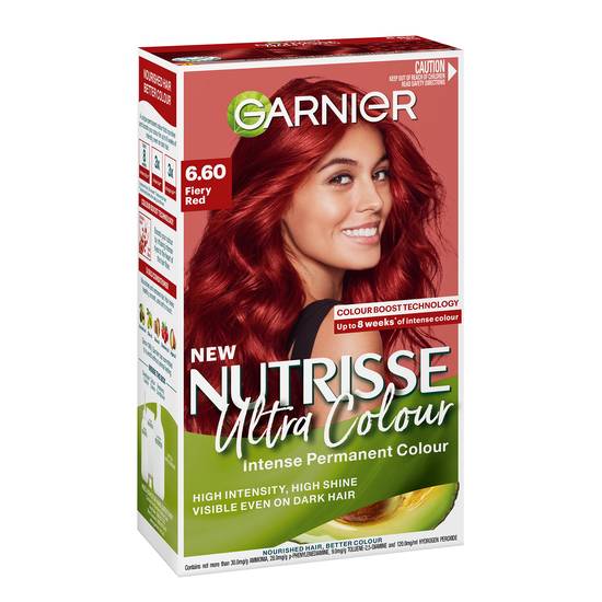 Garnier Nutrisse Permanent Hair Colour 6.60 Fiery Red (1 pack)