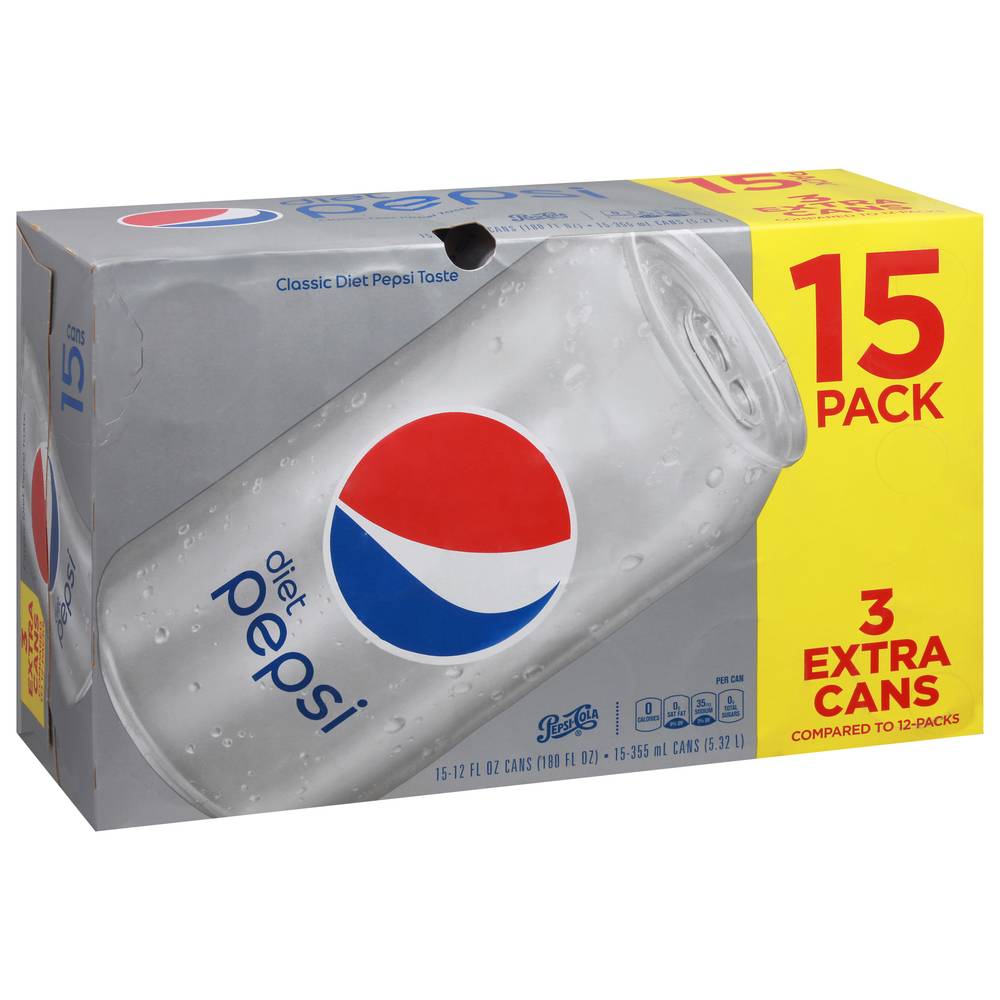 Pepsi Diet Soda (15 x 12 fl oz)