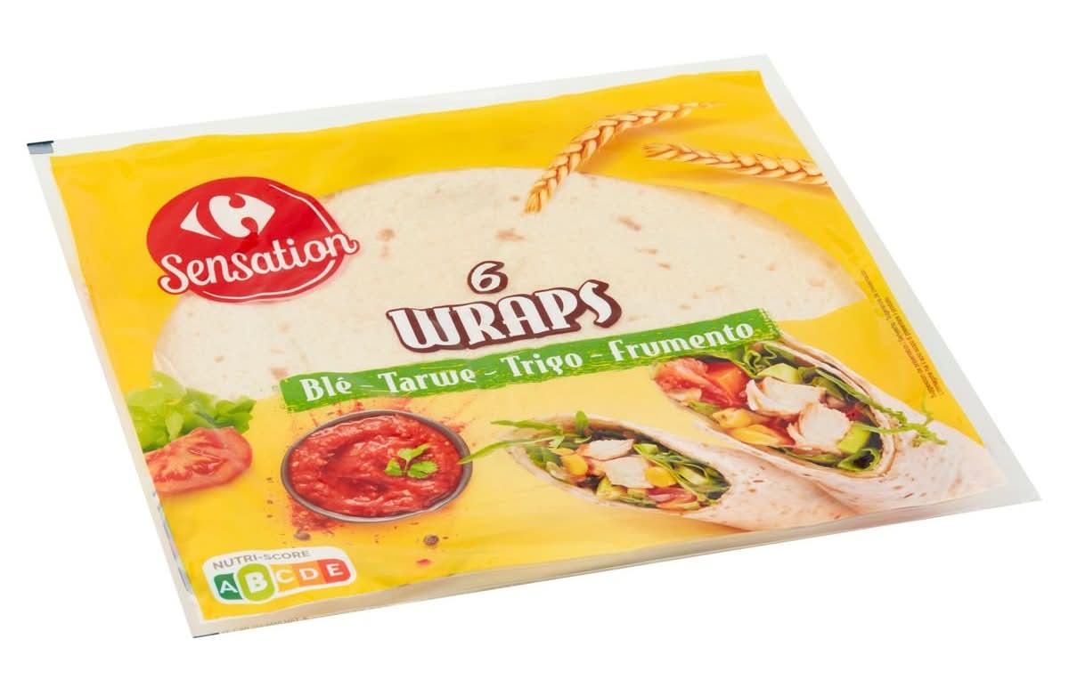 Carrefour Sensation Wraps Blé 6 Pièces 370 g