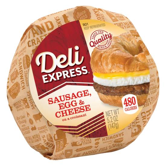 Order Deli Express Sausage, Egg & Cheese on a Croissant 5.2oz food online from Everyday Needs by Gopuff store, Norfolk on bringmethat.com