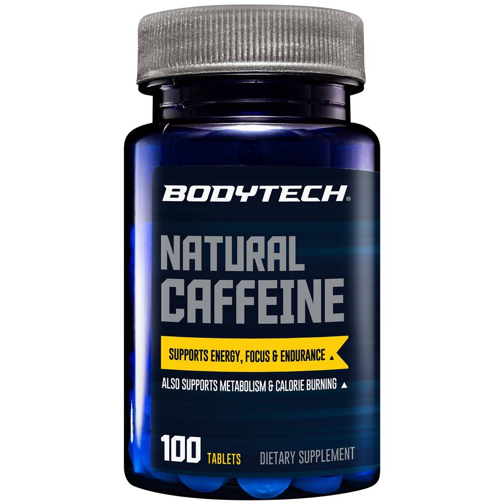 BodyTech Natural Caffeine Supports Energy, Focus & Endurance - 200 mg Tablets (100 ct)