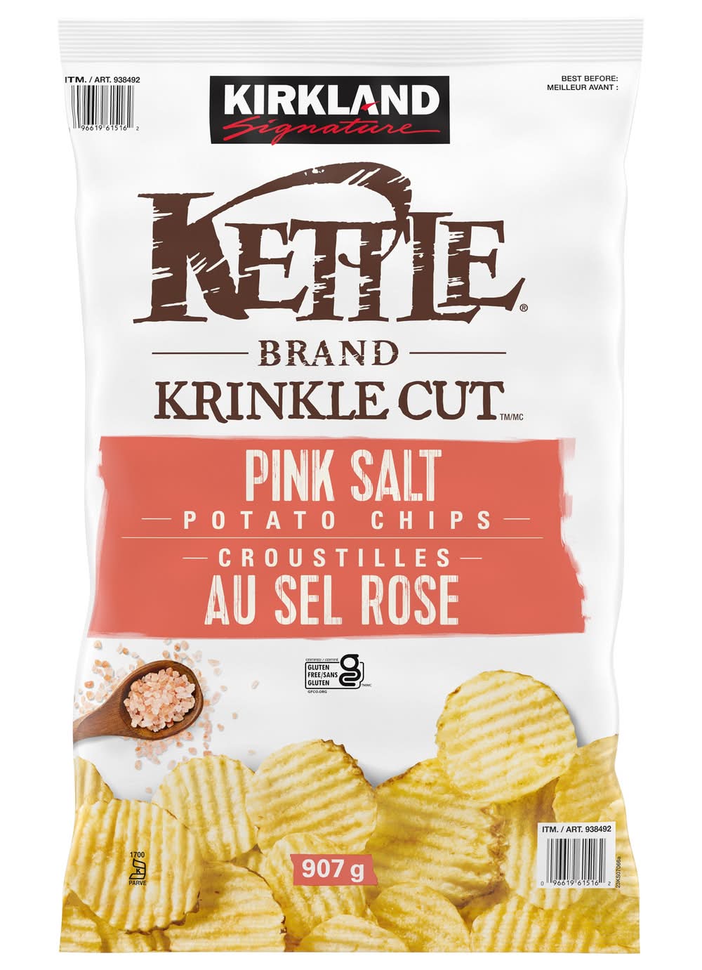 Kirkland Signature - Croustilles Kettle Brand Au Sel Rose, 907 G / Kirkland Signature Kettle Brand Pink Salt Potato Chips, 907 G