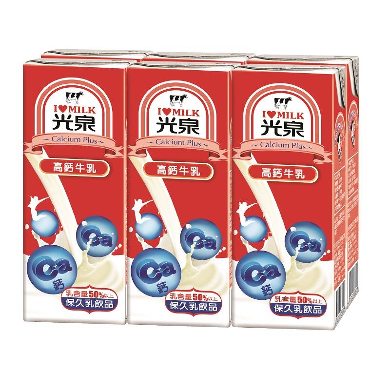 光泉高鈣牛乳-200ml <200ml毫升 x 1 x 6Can罐>