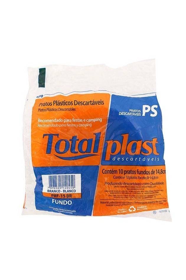 Totalplast prato plástico descartável raso (10 unidades)